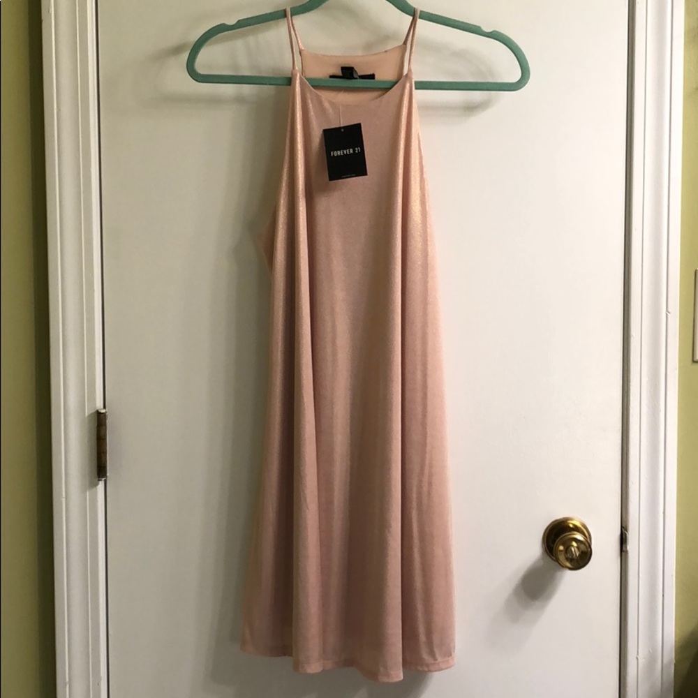 Rose gold pink flowy tank sun dress